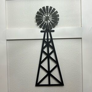 Large windmill wall decoration for farmhouse style home